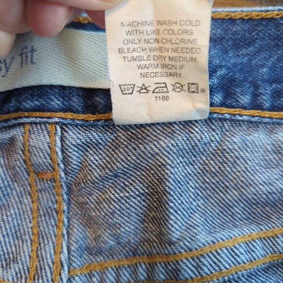 Vintage 90s GAP Blue Jeans Easy Fit 36x28 Button Fly 100% Cotton Denim - Picture 9 of 16